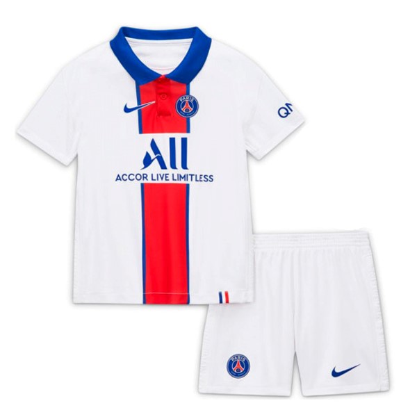 Camiseta Paris Saint Germain Replica Segunda Ropa Niños 2020/21 Blanco